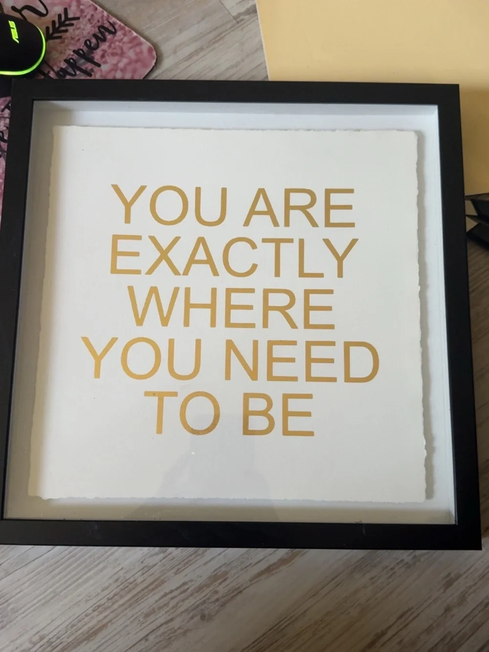Motivational Wall Art - Gold Text on White